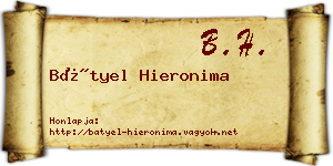 Bátyel Hieronima névjegykártya